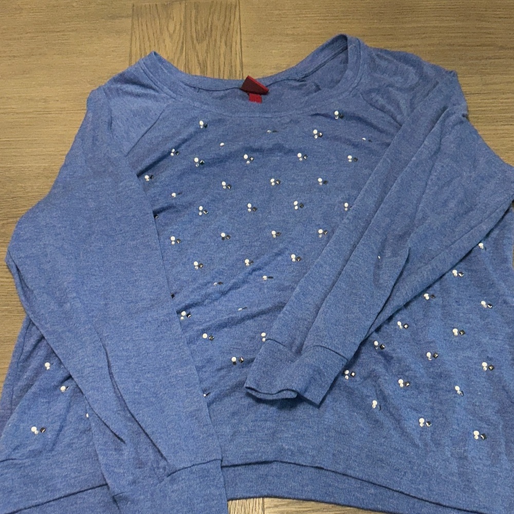 Merona Blue Top with Stud Details